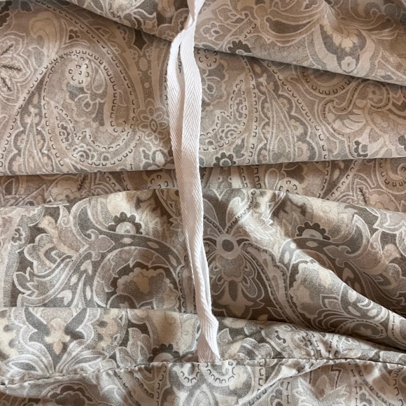 Pottery barn McKenna Paisley cal king organic cotton duvet cover white/ grey - Picture 8 of 12